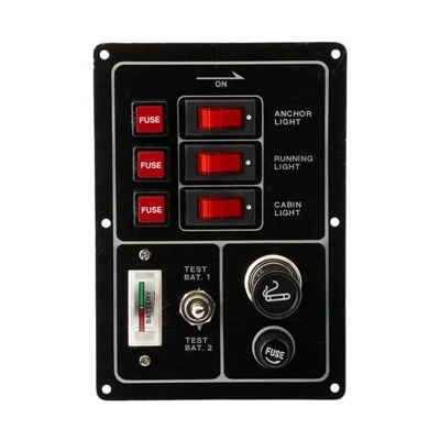 3-Gang Marine Switch Panel with Tester